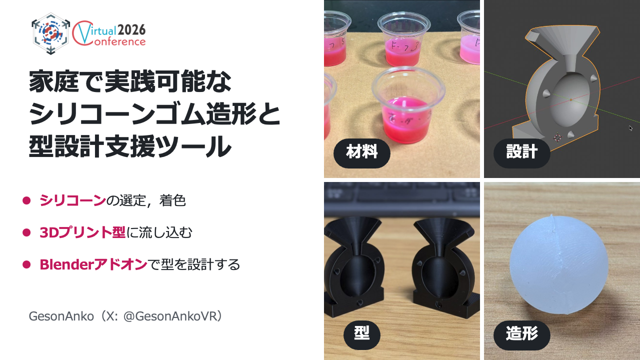 家庭で実践可能なシリコーンゴム造形と型設計支援ツールのサムネイル